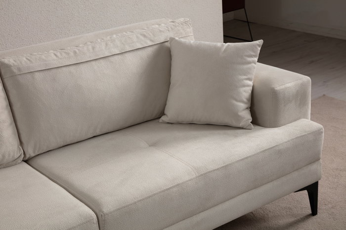Atelier Del Sofa Sofá de 3 Plazas Astana 3 Seater - Ecru, Largo 234cm, Ancho 100cm, Alto 78cm